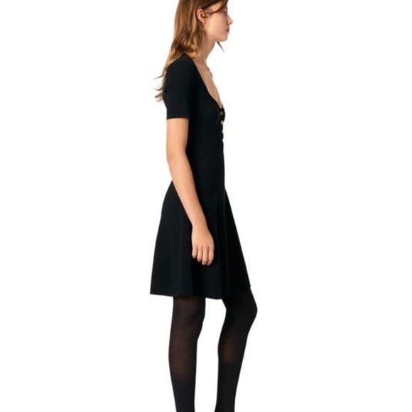 Maje Rib Knit black dress - Picture 2 of 3